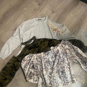 3 New Never Worn Cold Shoulder Top Bundle
